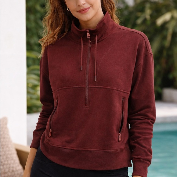 Old Navy Tops - Women's Burgundy old navy active Half-Zip Pullover